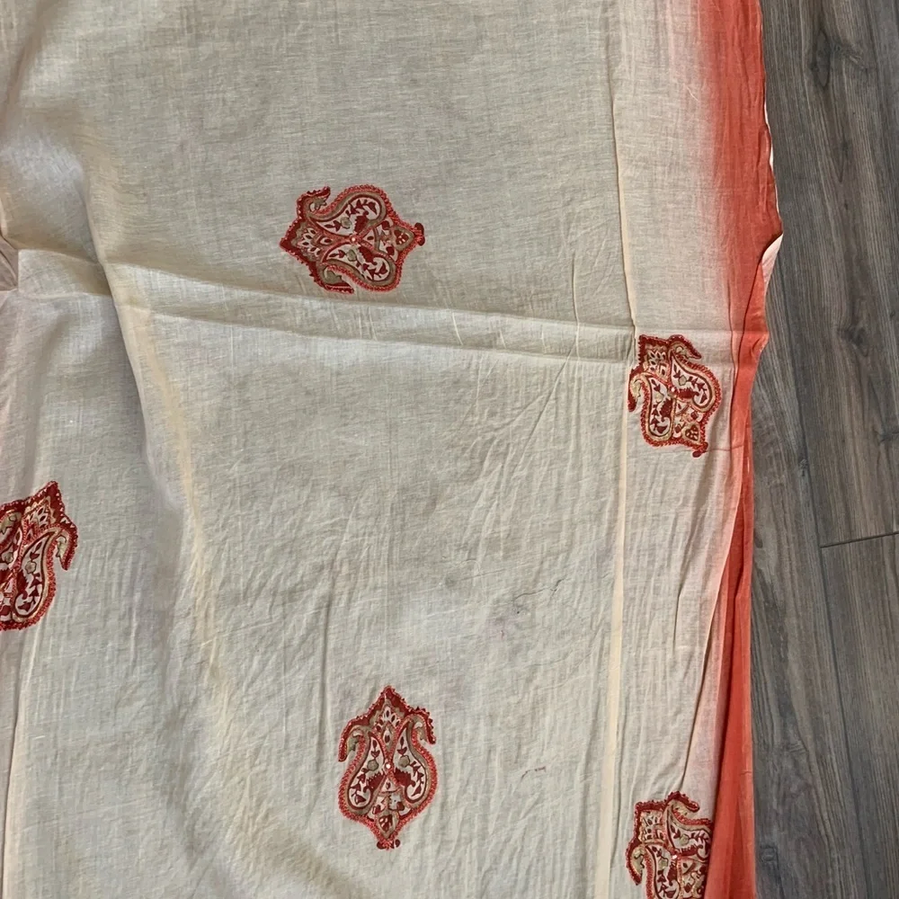 Orange and Cream Patterned scarf